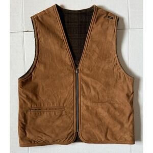 SKEA - Men's Reversible Brown and Plaid Made in USA Vest - Size Small